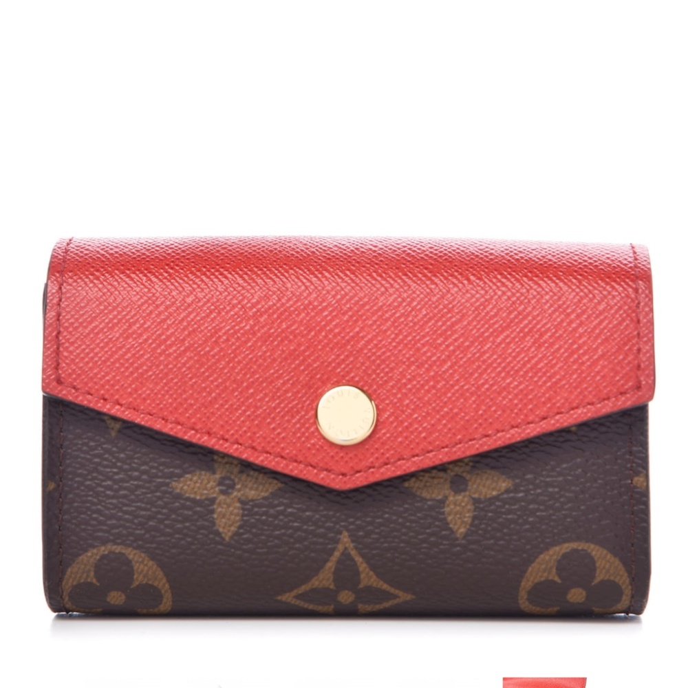 LOUIS VUITTON Monogram Sarah Multicartes Coquelicot authentic card holder/wallet